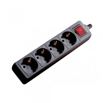 BASE MULTIPLE DE 4 TOMAS  CON INTERRUPTOR