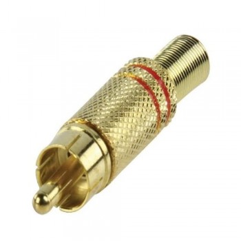 CONECTOR RCA MACHO METALICO COLOR ROJO