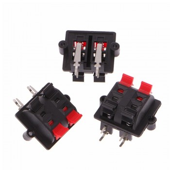 CONECTOR CHASIS PARA AMPLIFICADORES/MODELO 4 PASADORES ALAMBRES CLIP TERMINAL