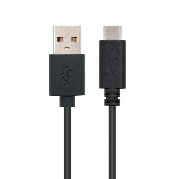 CABLE USB 2.0 3A, TIPO USB-C/M-A/M, NEGRO, 0.5 M