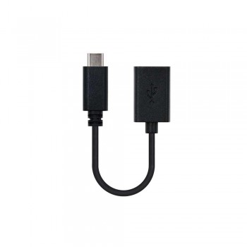 CABLE USB 2.0 3A, TIPO USB-C/M-A/H, NEGRO, 15 CM FUNCION OTG