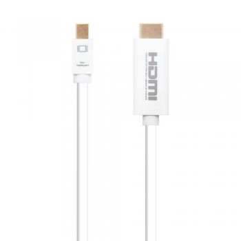 CABLE CONVERSOR MINI DP A HDMI, MINI DP/M - HDMI/M, BLANCO, 2.0 M