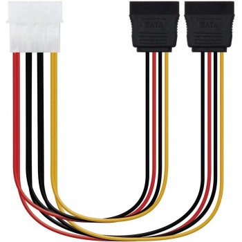 CABLE SATA ALIM, 5.25(MOLEX 4PIN)/M-2xSATA/H, 20CM OEM