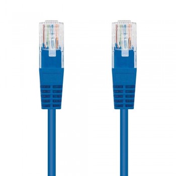 CABLE RED LATIGUILLO RJ45 CAT.6 UTP AWG24, AZUL, 0.5 M