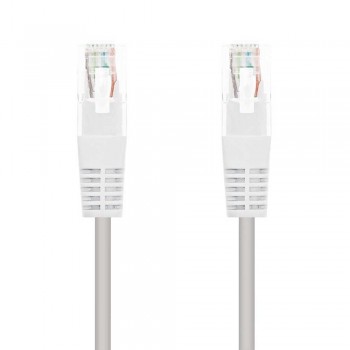 CABLE RED LATIGUILLO RJ45 CAT.6 UTP AWG24, BLANCO, 0.5 M