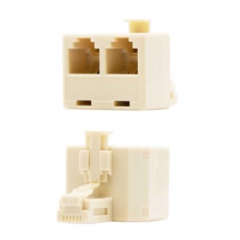 BIFURCADOR DE TELEFONO RJ11 6P4C 2X1, BEIGE