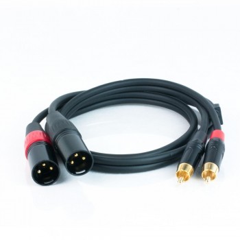 CABLE AUDIO 2 XLR MACHO  A 2 RCA 1M.