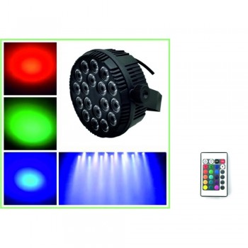 FOCO PAR LED RGB 3IN1 CON MANDO INALAMBRICO