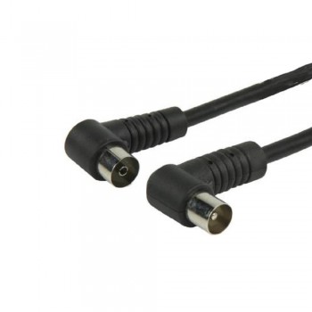 CABLE DE ANTENA MACHO-HEMBRA ACODADO 2MTS NEGRO