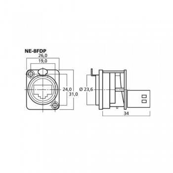 CONECTOR CHASIS  ETHERNET NEUTRIK