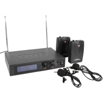 SISTEMA INALAMBRICO VHF PSK KBS-2 CON DOBLE MICROFONO LAVALIER