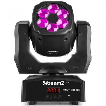 CABEZA MÓVIL BEAMZ PANTHER 80 LED CON LENTES ROTATIVAS