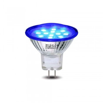 LAMPARA LED AZUL MR11 +C 12V 20W