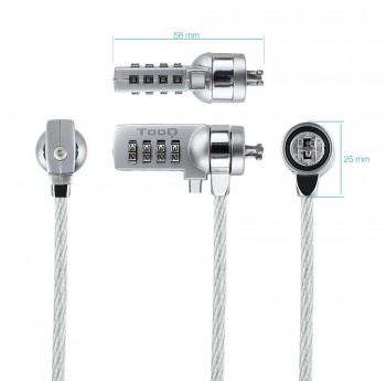 CABLE DE SEGURIDAD CON COMBINACIÓN PARA PORTÁTILES 1.5 M