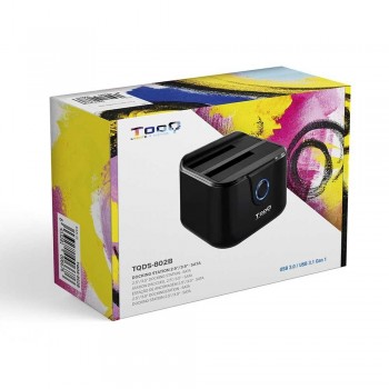 DOCK TOOQ TQDS-802B 2xSATA 2,5/3,5 USB 3.0, CLONE OTB NEGRO