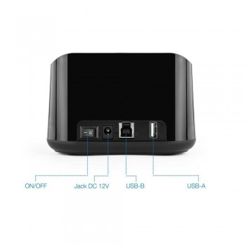 DOCK TOOQ TQDS-802B 2xSATA 2,5/3,5 USB 3.0, CLONE OTB NEGRO