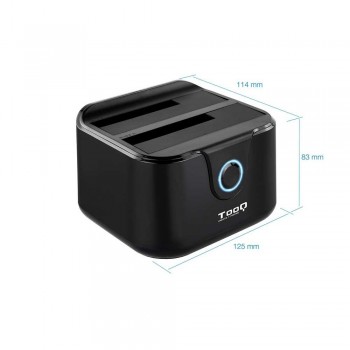 DOCK TOOQ TQDS-802B 2xSATA 2,5/3,5 USB 3.0, CLONE OTB NEGRO