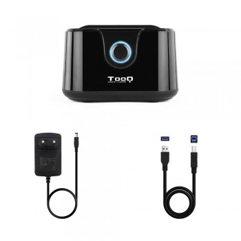 DOCK TOOQ TQDS-802B 2xSATA 2,5/3,5 USB 3.0, CLONE OTB NEGRO