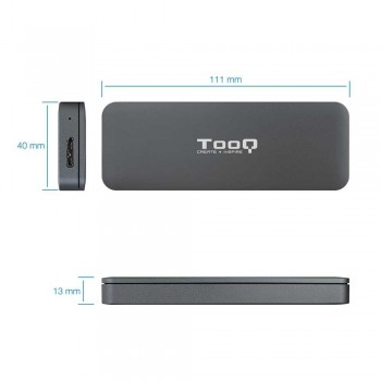 CAJA EXTERNA TOOQ TQE-2281G SSD M.2 NGFF USB 3.1 GEN1 GRIS