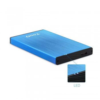 CAJA EXTERNA TOOQ TQE-2527BL 2,5 9,5 MM SATA USB 3.0/3.1 GEN1 AZUL