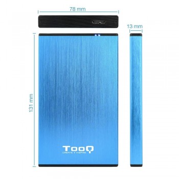 CAJA EXTERNA TOOQ TQE-2527BL 2,5 9,5 MM SATA USB 3.0/3.1 GEN1 AZUL