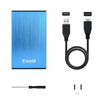 CAJA EXTERNA TOOQ TQE-2527BL 2,5 9,5 MM SATA USB 3.0/3.1 GEN1 AZUL