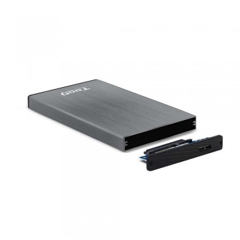 CAJA EXTERNA TOOQ TQE-2527G 2,5 9,5 MM SATA USB 3.0/3.1 GEN1 GRIS