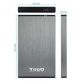 CAJA EXTERNA TOOQ TQE-2527G 2,5 9,5 MM SATA USB 3.0/3.1 GEN1 GRIS