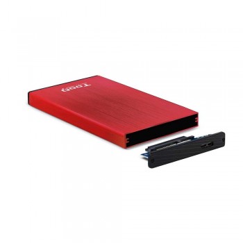 CAJA EXTERNA TOOQ TQE-2527R 2,5 9,5 MM SATA USB 3.0/3.1 GEN1 ROJA