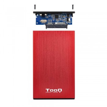 CAJA EXTERNA TOOQ TQE-2527R 2,5 9,5 MM SATA USB 3.0/3.1 GEN1 ROJA